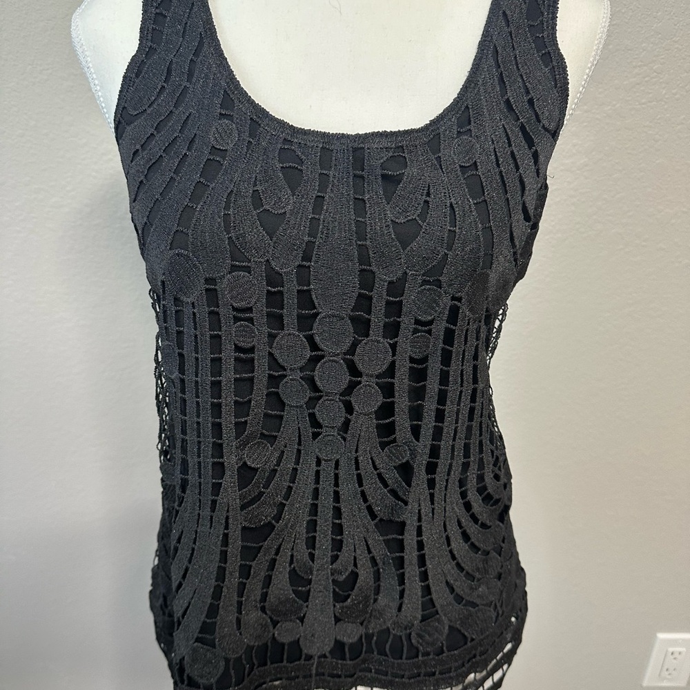 Express Black Cropped Cut Out Tank Top